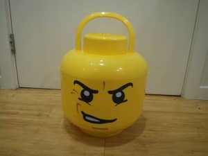 LEGO RARE 2011 YELLOW STORAGE LARGE MAD ANGRY FACE STORAGE CASE HEAD