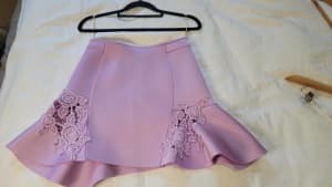 Lioness brand purple skirt with lace cutout detail - size 6