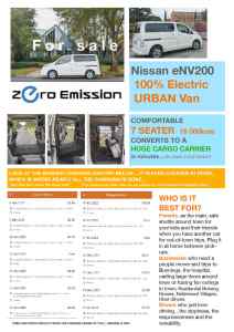 Nissan 2017 eNV200 7 seater combi /cargo ELECTRIC VAN  18 000kms