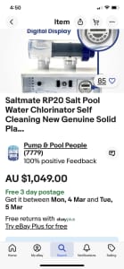 Saltwater pool pump and water Chlorinator self cleaning