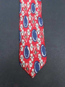 Gentleman Jim Men's Vintage wide red Tie PURE SILK in VGC