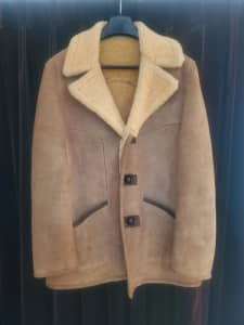 Sheepskin suede leather coat jacket