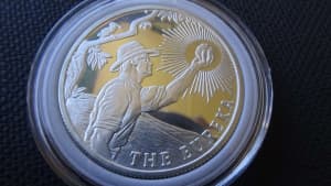 1 Oz Silver Bullion - EUREKA Miner Coin- ABC Mint AUS. -Solid 999 F S!
