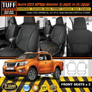 TUFF HD TRADE Canvas FRONT Seat Covers D23 Navara NP300 ST ST-X CHARC