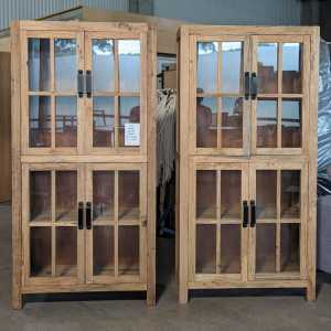 NEW REEYDED ELM TIMBER DISPLAY CABINET RRP $2,695.00