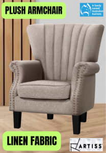 Armchair Lounge Chair Fabric Beige - Pickup / Delivery