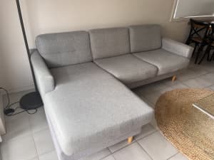 Interchangeable L shaped grey sofa