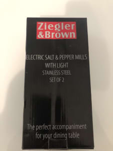 Brand new Ziegler and Brown salt and pepper electric mill