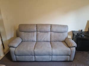 Grey/cream Suede couch set 3 piece