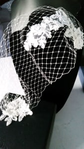Wedding / Bridal Ivory Applique Birdcage Hairpiece ☆ NEW ☆