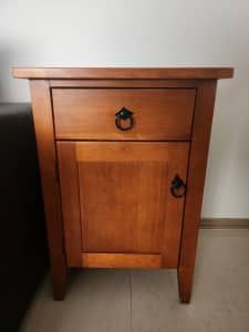 Used for display only Good condition solid timber Bedside tables x 2