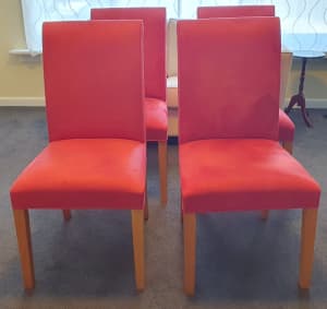 Red High Back Dining Chairs