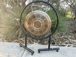 Gong with Stand-Percussion Instrument-42 cm-Flower Of Life