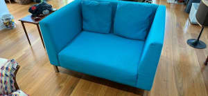TWO SEATER BLUE COUCH