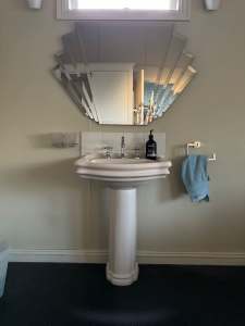 Used bathroom heritage pedestal basin, toilet, bath - cream colour