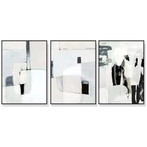 70cmx100cm Soft Spoken 3 Sets Black Frame Canvas Wall Art ...