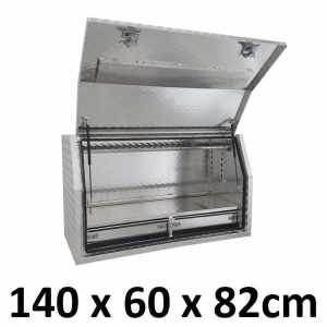 Aluminium Toolbox Side with Built in 2 Drawers Ute 1468FD-2