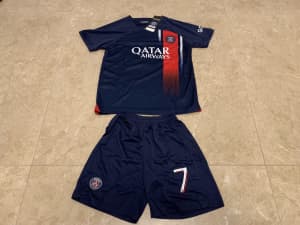 Kids soccer training jersey set, Paris soccer Club Mbappe jersey