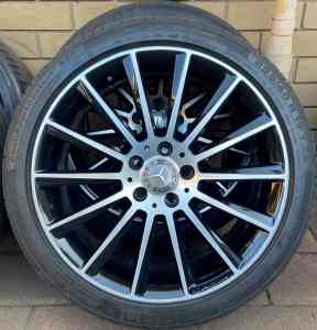 Mercedes 19 * AMG * C-CLASS W205 Wheels Rims 90% CONTINENTAL Tyres