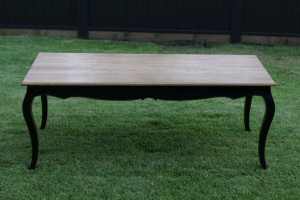 Rectangle Provincial Oak Dining Table 200cm Black.
