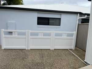 Fence, gate, hamptons style , white, PVC