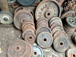 Various Cast Iron Weight plates for $3/kg, real deal steel!!!