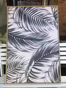 Palm print with light oak coloured frame
