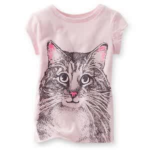 Baby Girl Tshirt Top Cat Pink Carters NEW