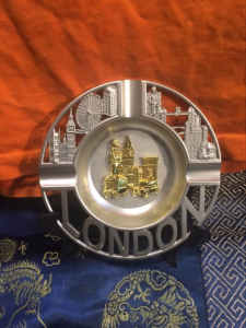 London Souvenir Silver & Gold Ashtray
