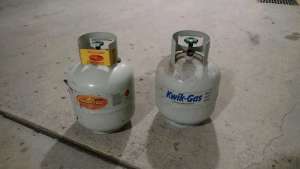 2 lpg bbq gas bottles 8.5 litre