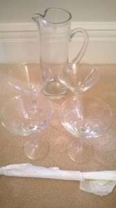 Martini Pitcher, Stirrer & 4 Glasses by Luigi Bormiolu