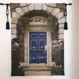 Navy blue door Tapestry