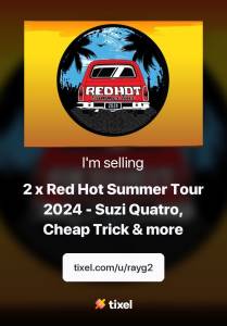2xRed hot summer tour tikets ballarat