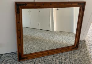 New Large Mirror Wood frame with hanging rings etc. 110x140cm - Manly