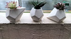 3 X lovely small artificial pot plants