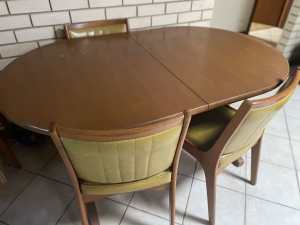 Retro mid century dining table and chairs