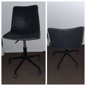 As new dark grey suede desk chair 