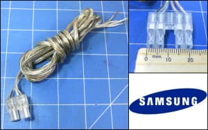 SAMSUNG 1.2m Clear Double Speaker Wire Cable Connectors Plug