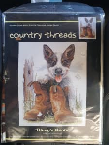 Cross stitch kit - blueys boots by Country Threads