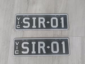 SIR 01 Number Plates
