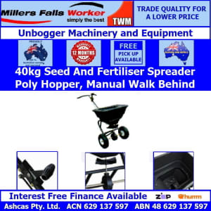 Millers Falls 40kg Walk Behind Rotary Seed and Fertiliser Spreader