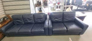 Leather Rubelli 2 Seater & 3 Seater Lounge Suite