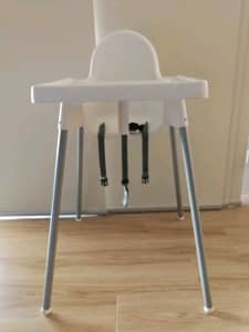 Ikea high chair with removable tray.