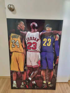 Michael Jordan Kobe Bryant LeBron James poster mount