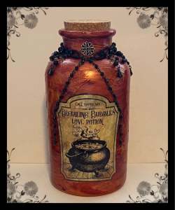 Handmade decorative apothecary Love Potion Jar