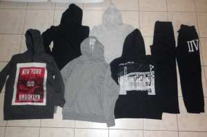 size 16 boys hoodies x 5 & trackies x 2 bulk buy excellent condition