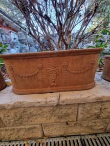SOLD PENDING 6 Rustic French Provincial Style Garland and Urn Planters