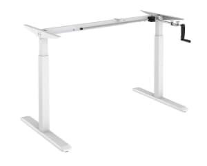 Standing Desk Lima White Manual Sit/Stand Desk Frame ONLY 