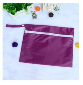 1 New Reusable Baby Zippered Wet Bag Purple 30 x 25cm
