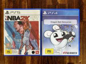PS5 NBA 2k22 and PS4 Dragon Ball Xenoverse Games